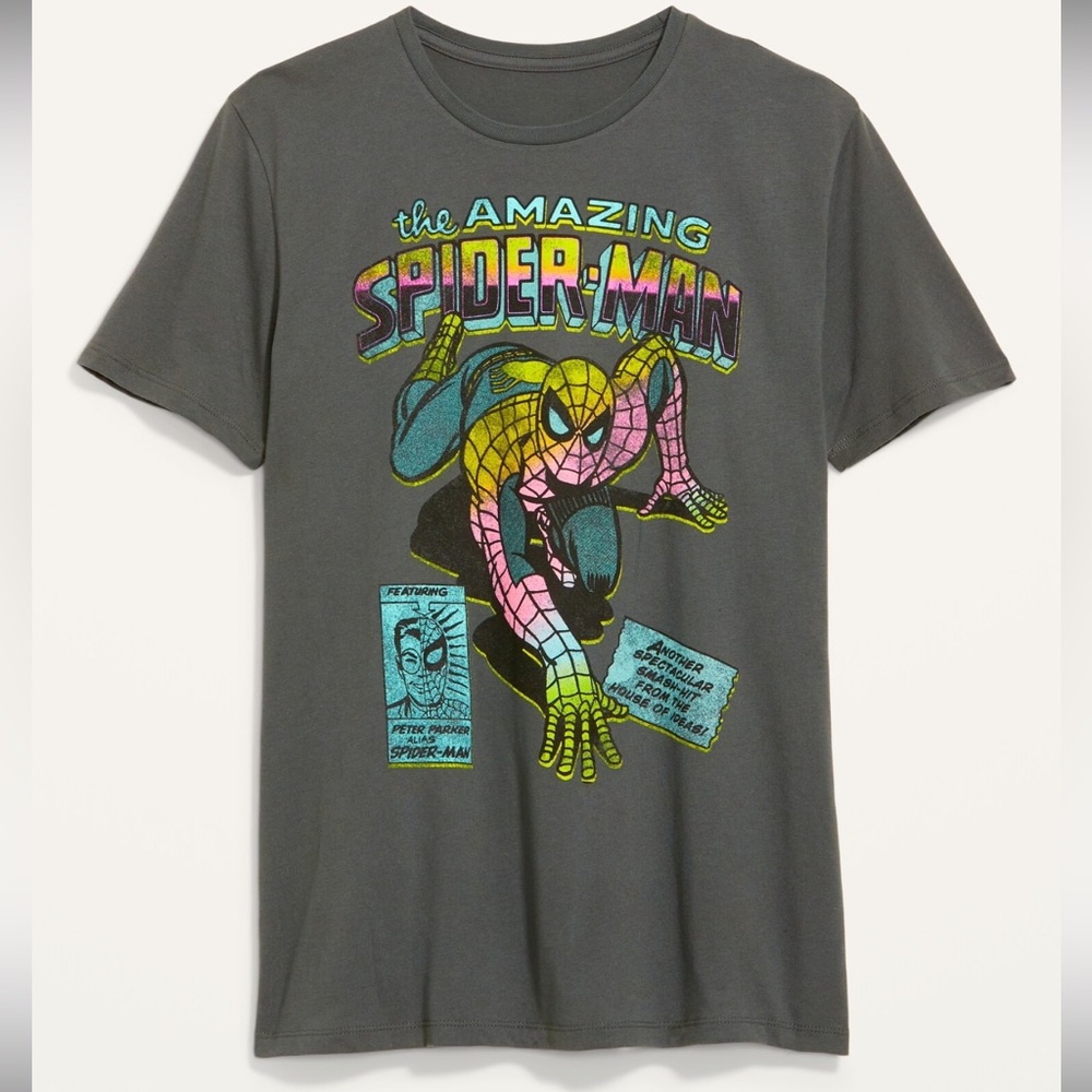 Marvel Gray and Yellow Comic Book Tee